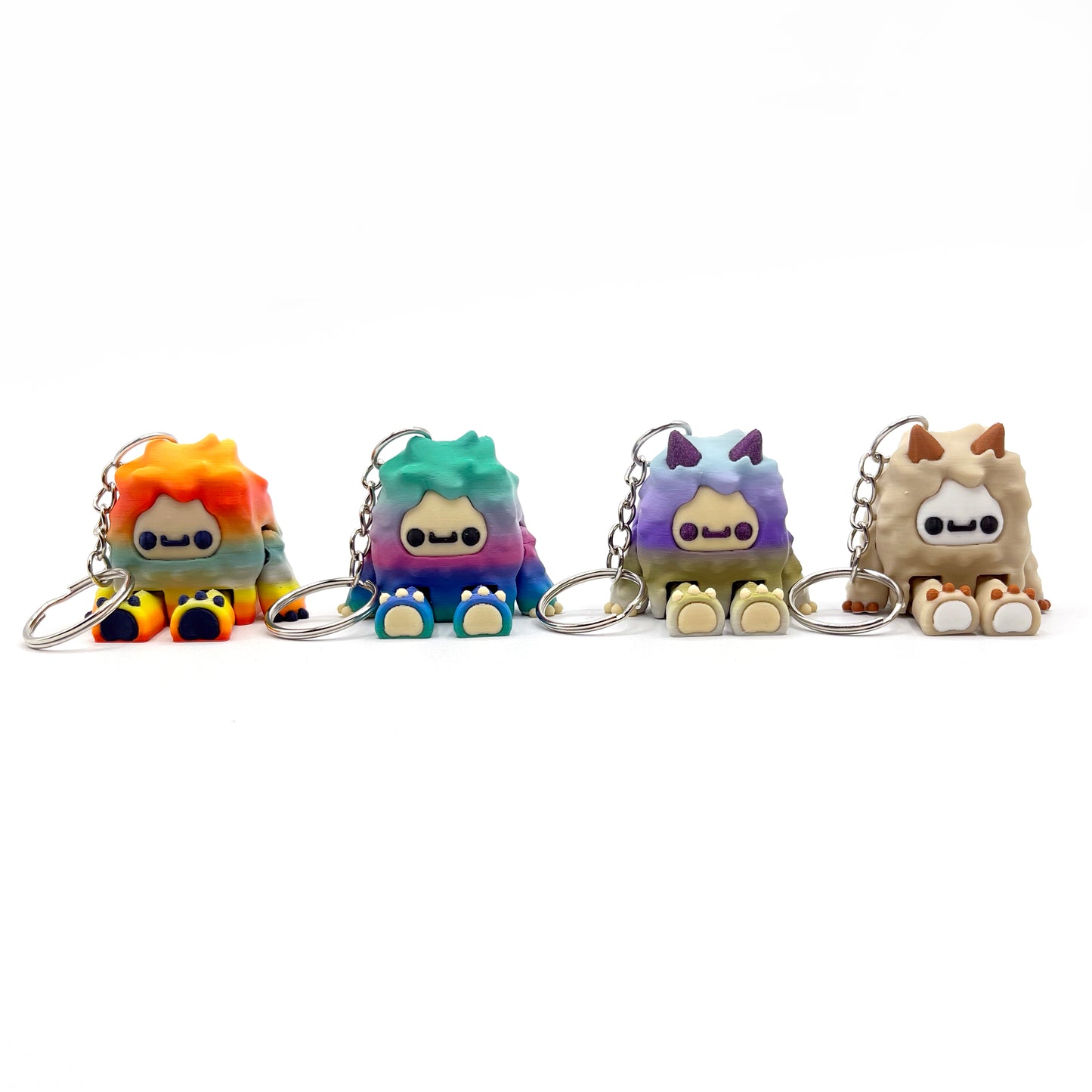 Flurryfoot & Bigfoot Keychains – 3D Printed Cryptid Bag Charms | Cute Clip-On Backpack Buddies