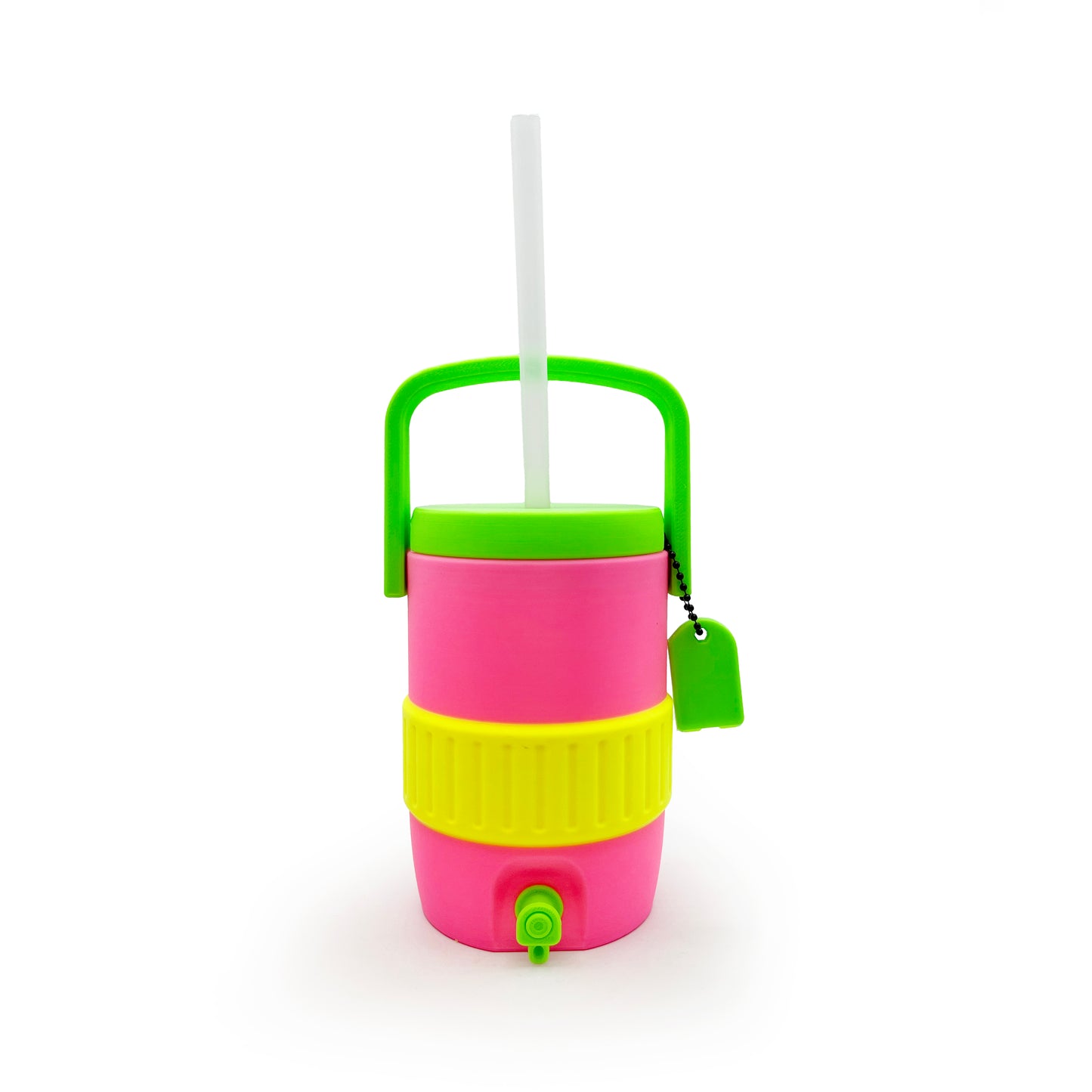 Mini Cooler Can Cozy with Lid, Straw + Pull Tab Opener
