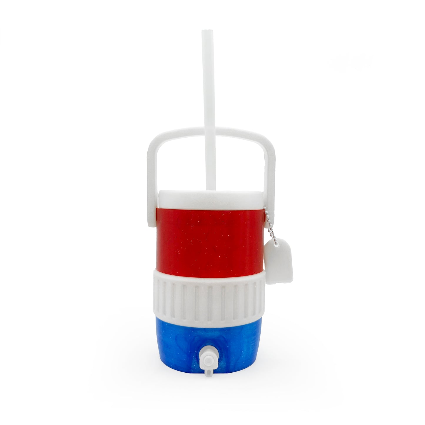 Mini Cooler Can Cozy with Lid, Straw + Pull Tab Opener