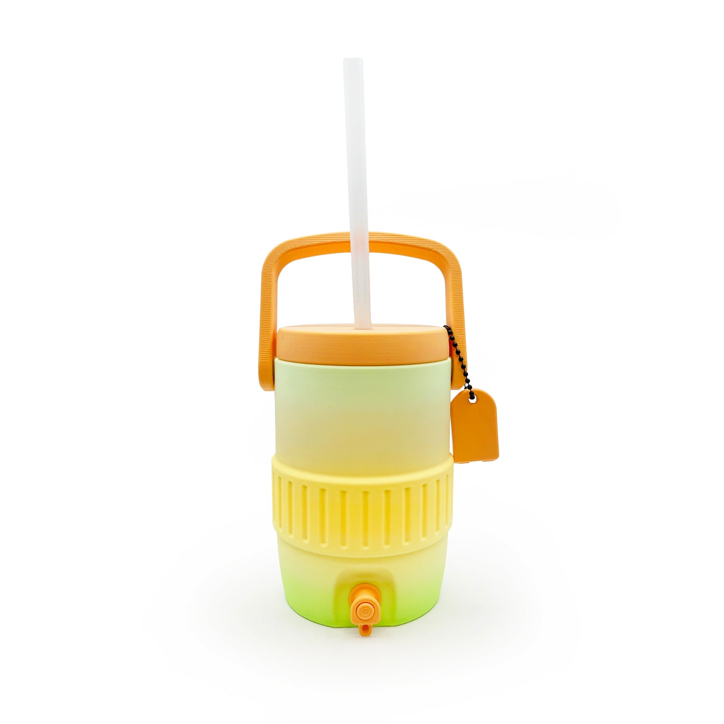 Mini Cooler Can Cozy with Lid, Straw + Pull Tab Opener