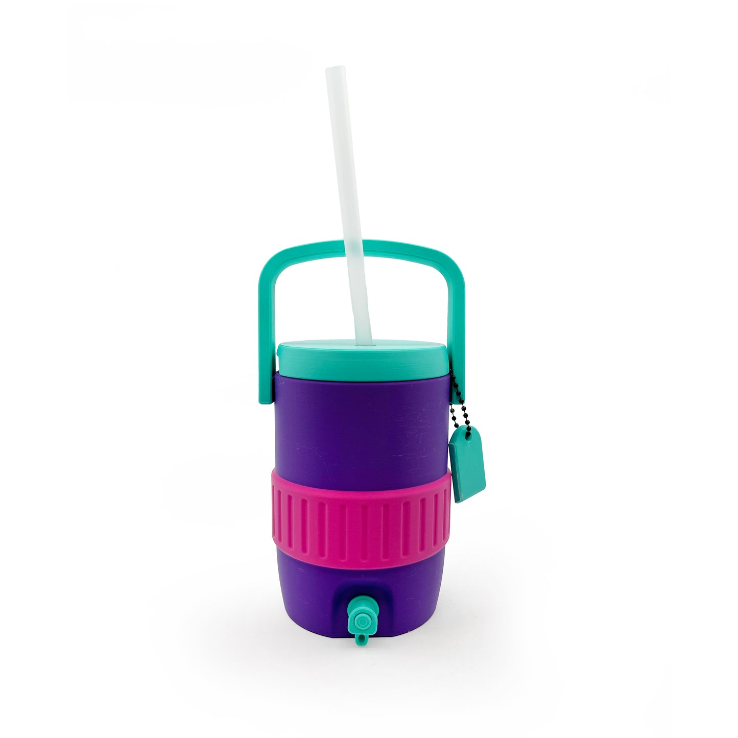 Mini Cooler Can Cozy with Lid, Straw + Pull Tab Opener