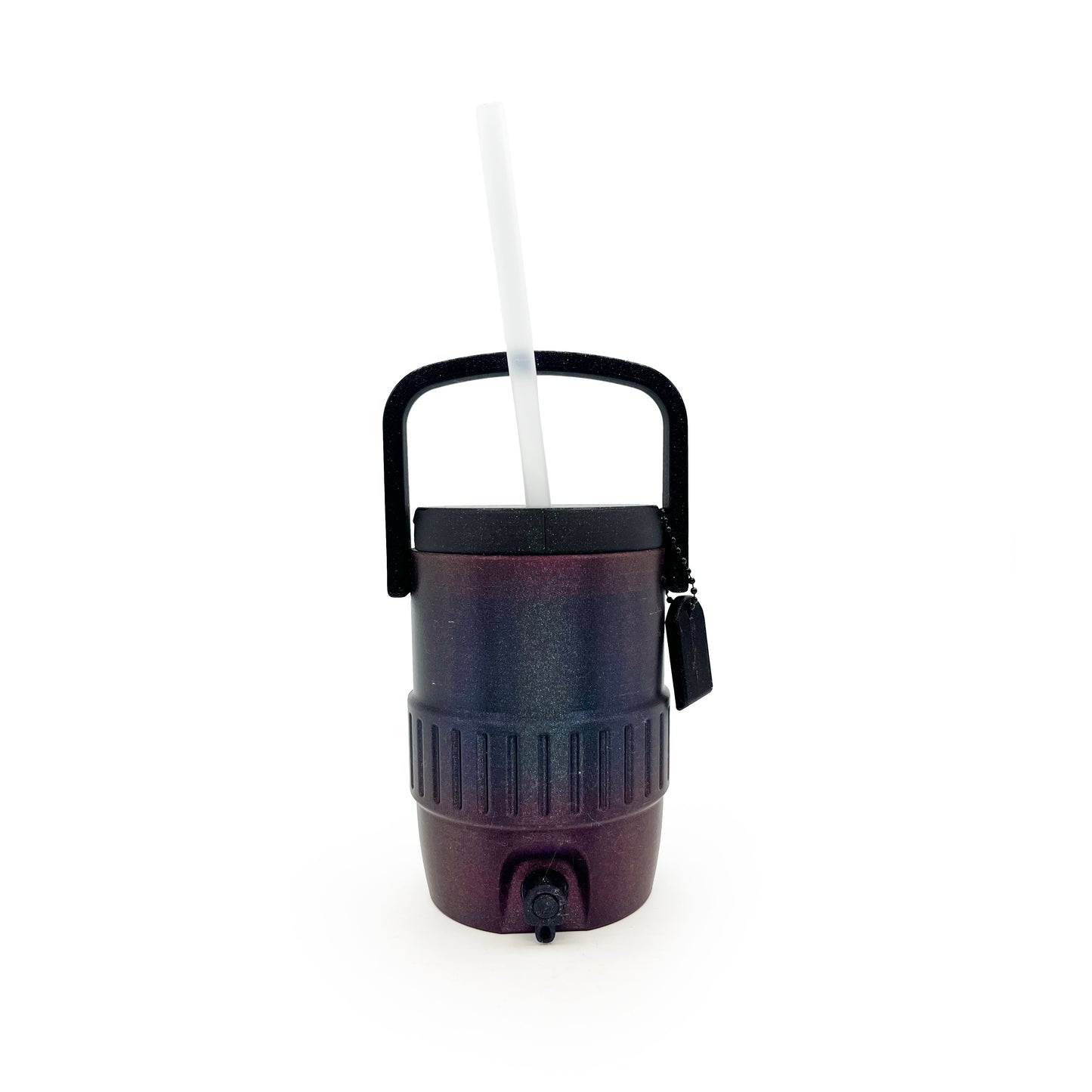 Mini Cooler Can Cozy with Lid, Straw + Pull Tab Opener