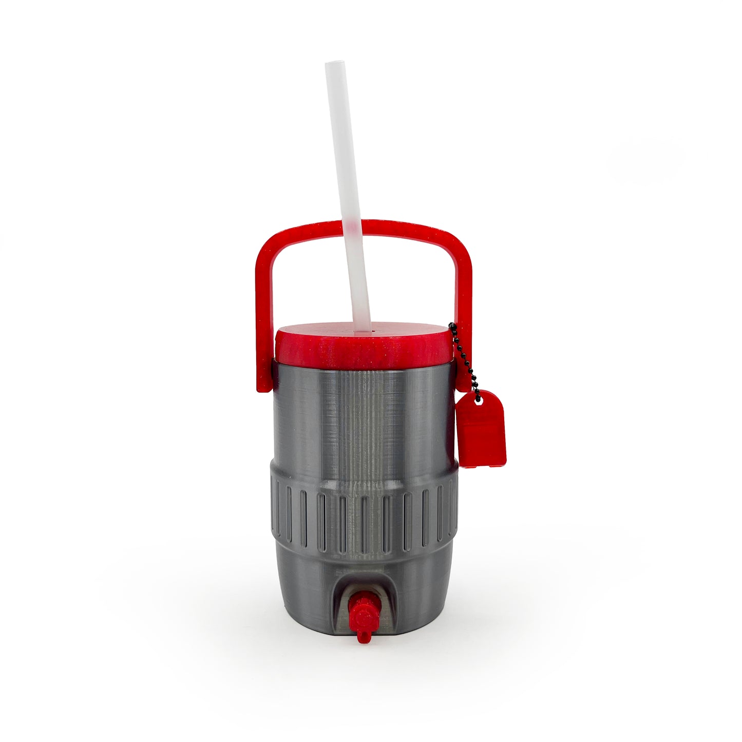 Mini Cooler Can Cozy with Lid, Straw + Pull Tab Opener