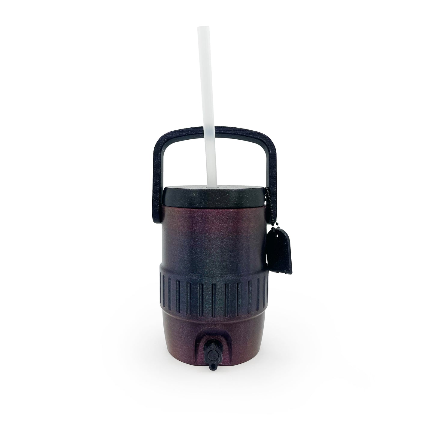 Mini Cooler Can Cozy with Lid, Straw + Pull Tab Opener