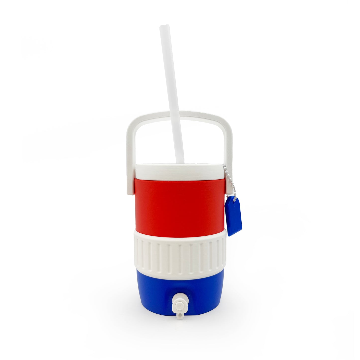 Mini Cooler Can Cozy with Lid, Straw + Pull Tab Opener