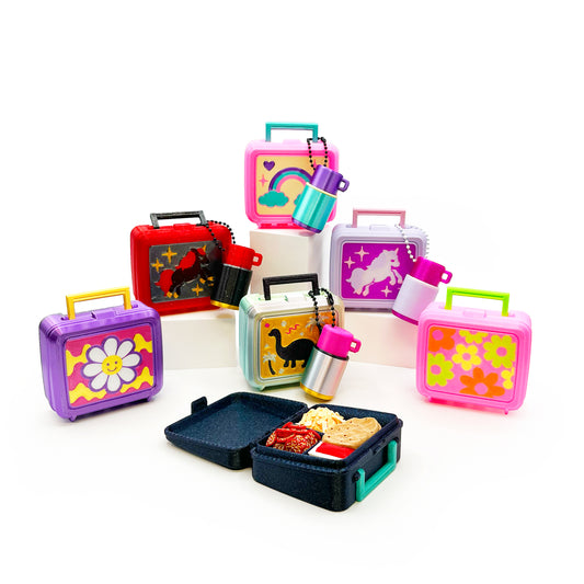 Retro Lunch Box & Arcade Fidget Clicker – Mini Nostalgic Lunchbox + Thermos Clicker Set | Throwback Fidget Toy