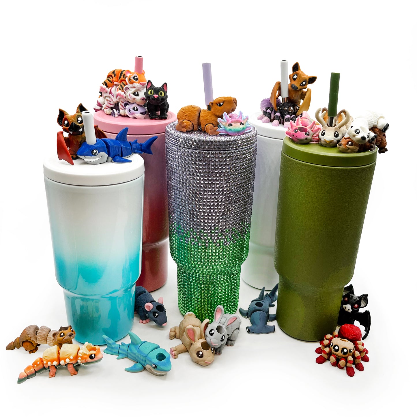 Cinema Cutie Sip Sidekicks – 3D Printed Straw Topper for Tumblers | Cute Movie Lover Straw Buddy