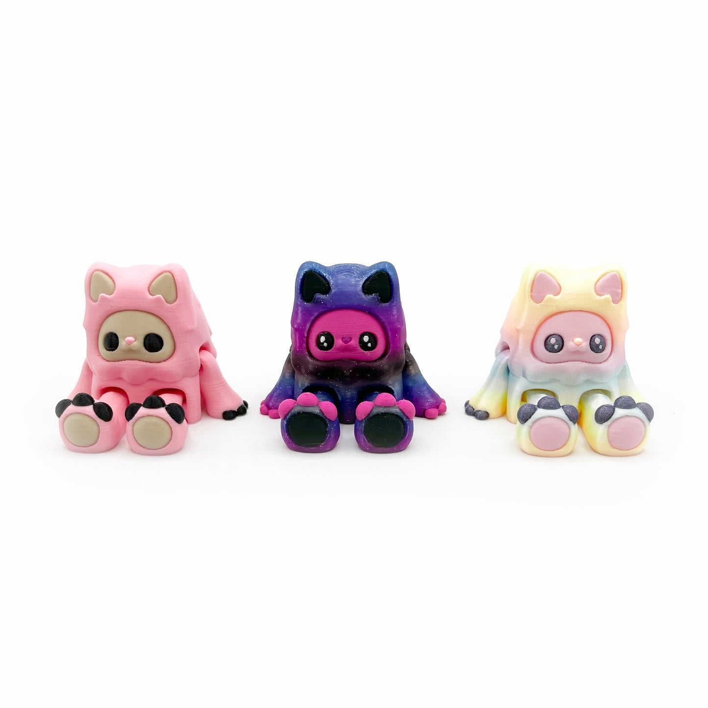 Mysterious Cryptid Desk Pals – Kittyfoot & Gillifoot Articulated 3D Printed Cryptid Figures & Desk Fidget Toys