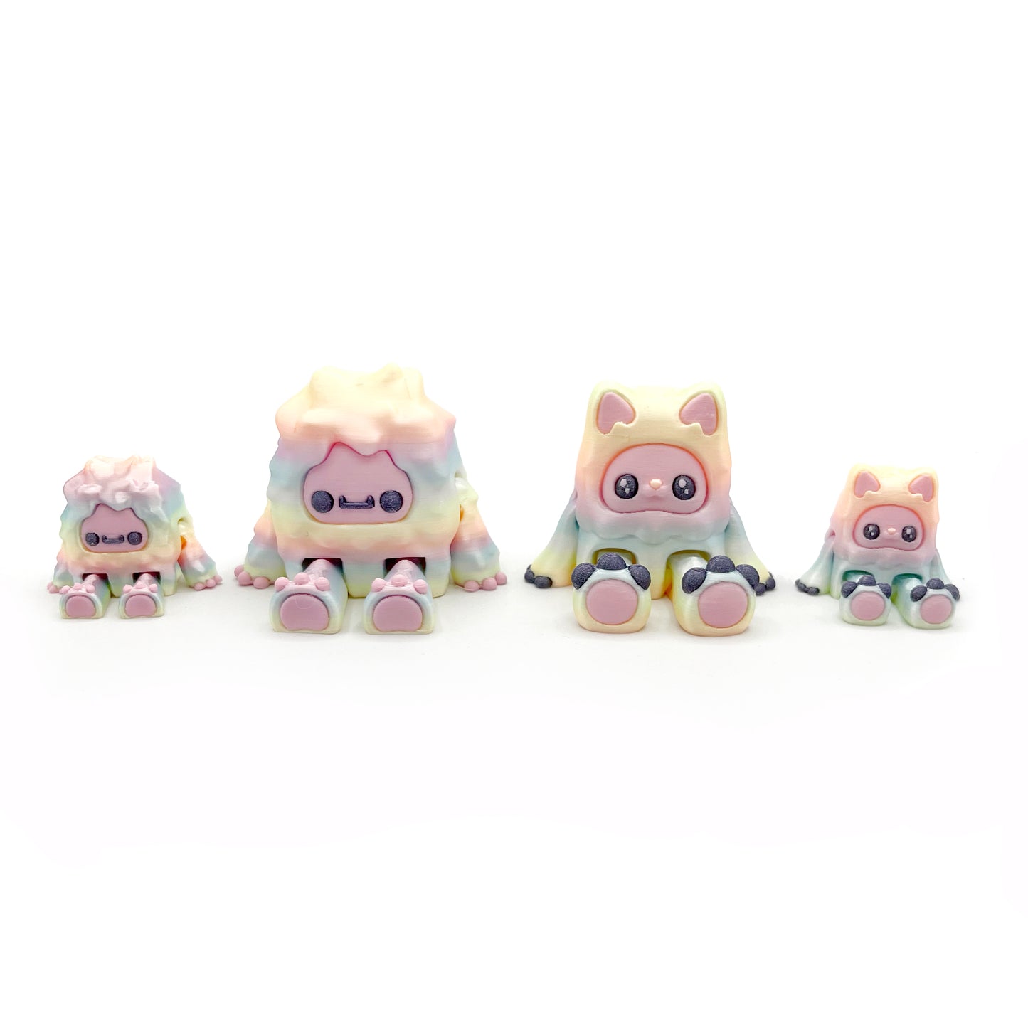 MINI Mysterious Cryptid Desk Pal – Kittyfoot & Gillifoot Articulated 3D Printed Fidget Toy | Cute Mini Collectible