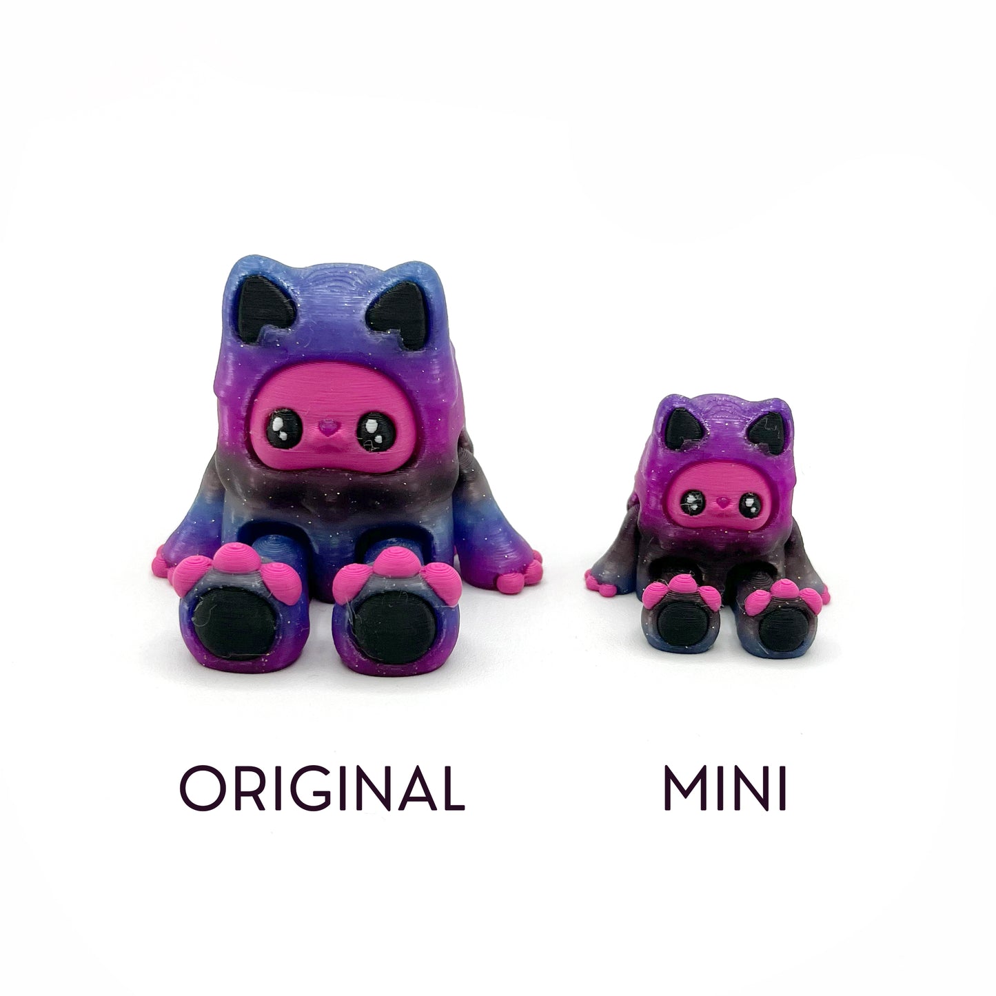 MINI Mysterious Cryptid Desk Pal – Kittyfoot & Gillifoot Articulated 3D Printed Fidget Toy | Cute Mini Collectible