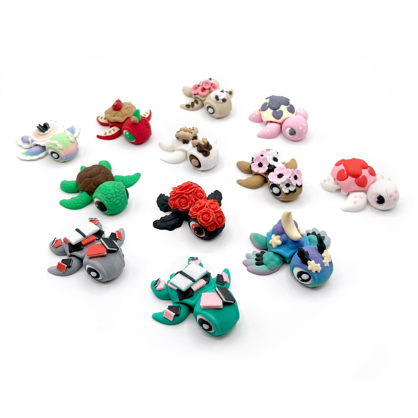 TURTLES!! Desk Pal – Palm-Sized Articulated 3D Printed Turtle Fidget Toy with Pocket Turtle Energy