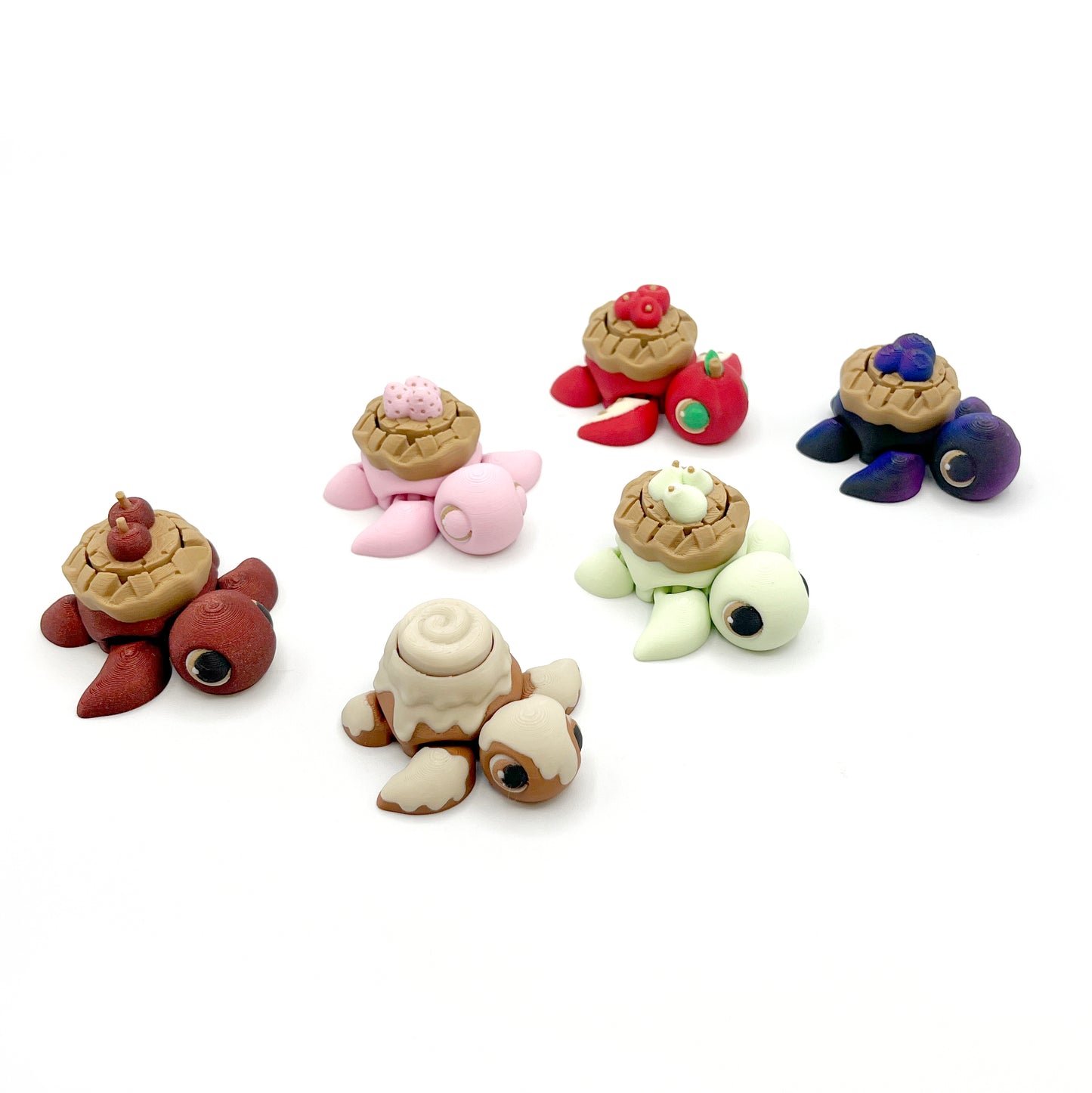 Turtle Fruit Clicker Keychain – 3D Printed Sensory Fidget Keychain | ADHD & Stress Relief Bag Charm