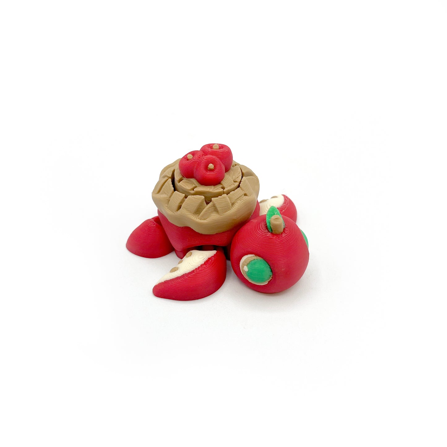 Turtle Fruit Clicker Keychain – 3D Printed Sensory Fidget Keychain | ADHD & Stress Relief Bag Charm