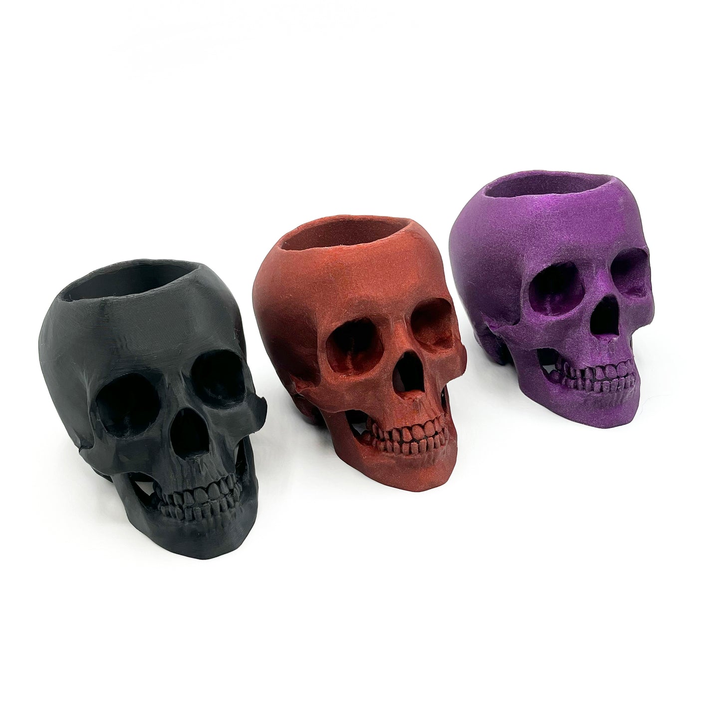 3D Printed Skull Pen Holder – Bookish Decor for Desk or Vanity | Fantasy-Inspired Organizer