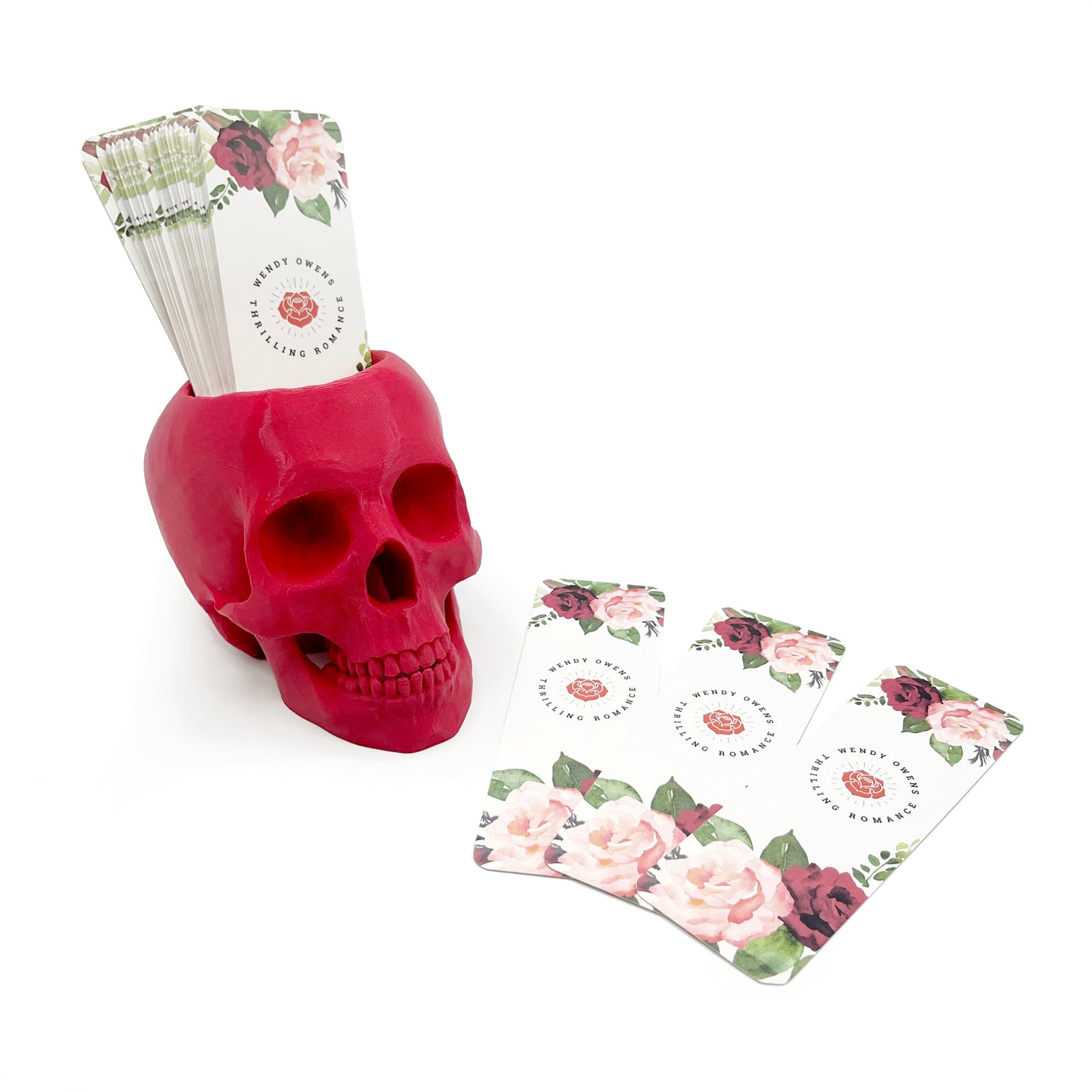 3D Printed Skull Pen Holder – Bookish Decor for Desk or Vanity | Fantasy-Inspired Organizer