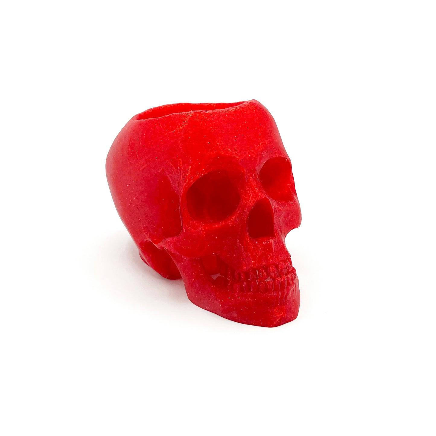 3D Printed Skull Pen Holder – Bookish Decor for Desk or Vanity | Fantasy-Inspired Organizer
