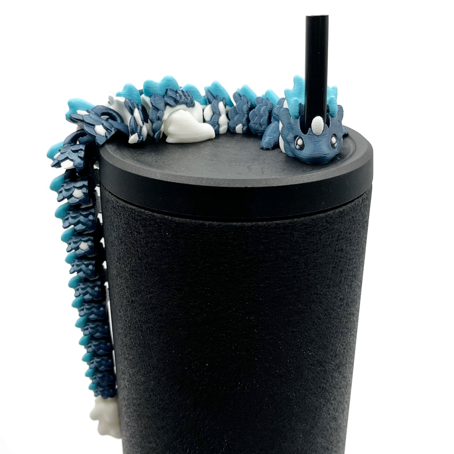 Baby Dragon Sip Sidekicks – 3D Printed Dragon Straw Topper for Tumblers | Fantasy Straw Buddy Accessory
