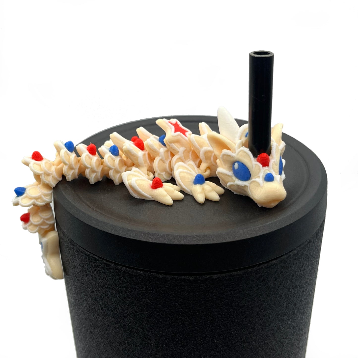 Baby Dragon Sip Sidekicks – 3D Printed Dragon Straw Topper for Tumblers | Fantasy Straw Buddy Accessory