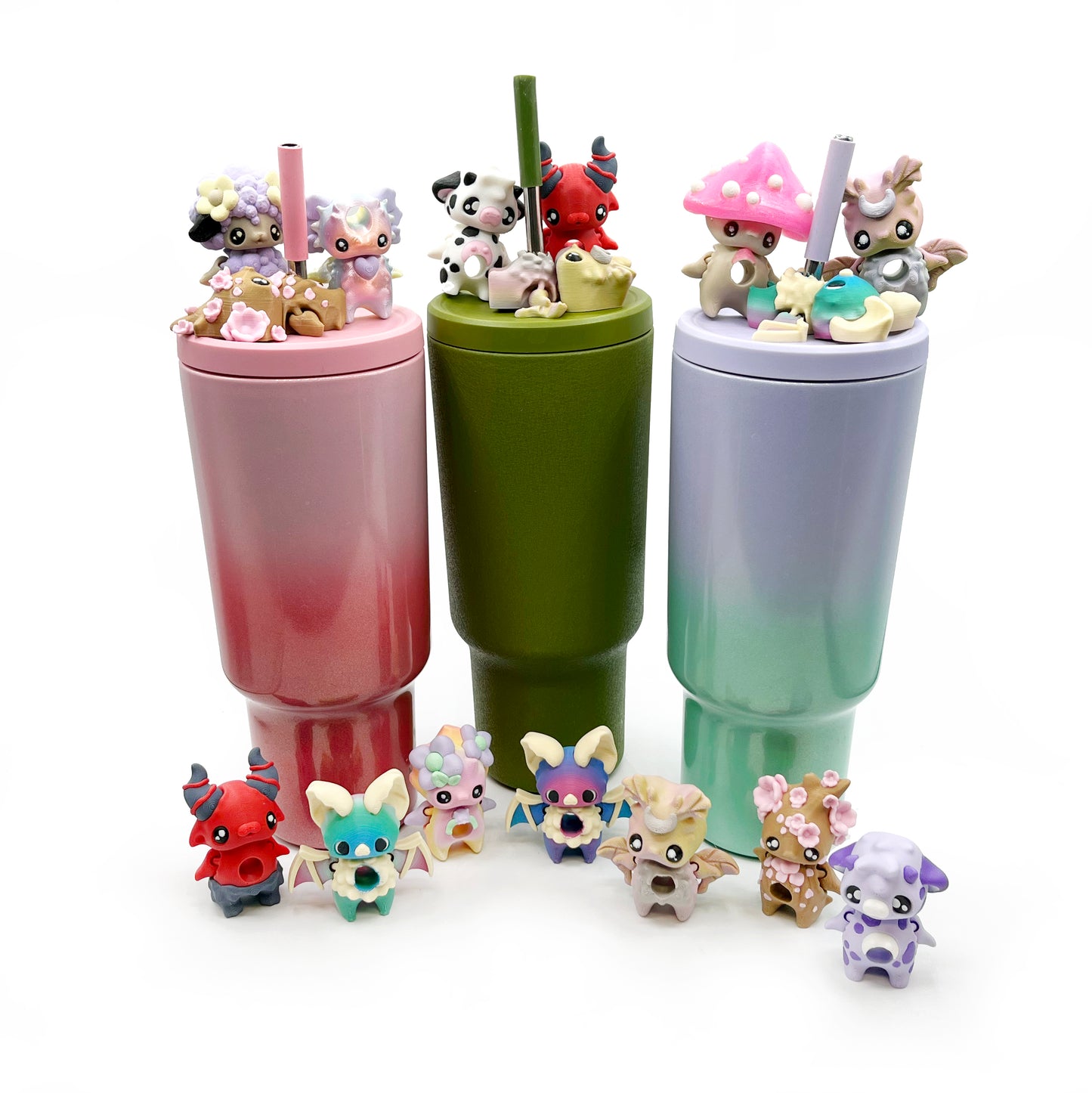 Pixie Sip Sidekicks – Fairy Straw Topper | 3D Printed Fantasy Straw Toppers for Tumblers