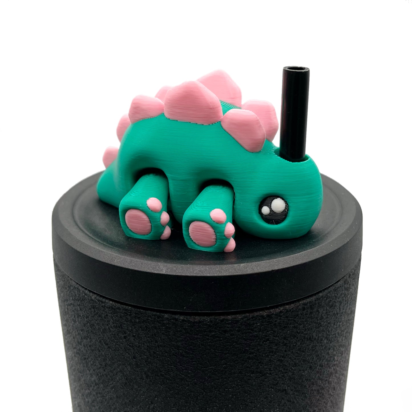 Dino Sip Sidekicks – 3D Printed Dinosaur Straw Toppers for Tumblers | Cute Prehistoric Straw Buddy Accessories