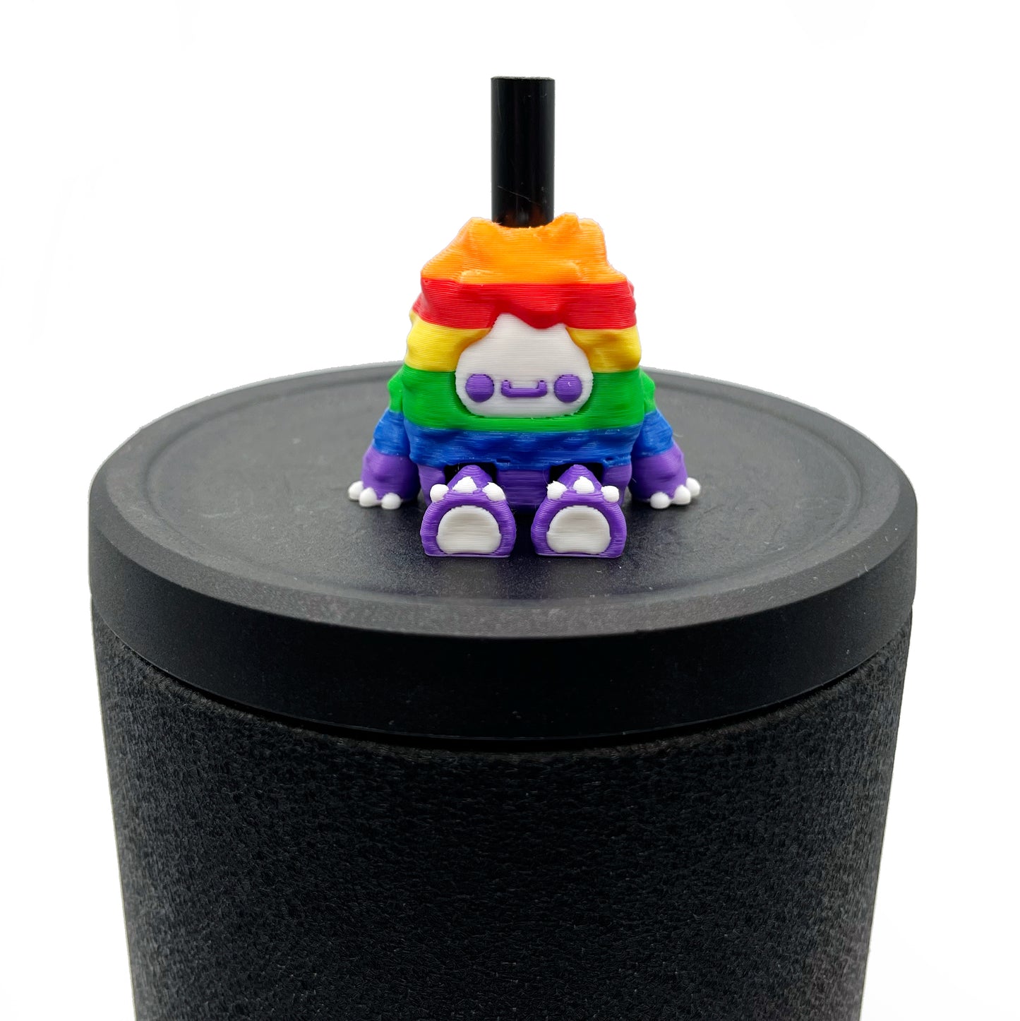 Flurryfoot & Bigfoot Sip Sidekicks – 3D Printed Cryptid Straw Toppers for Tumblers | Cute Straw Buddy Accessories