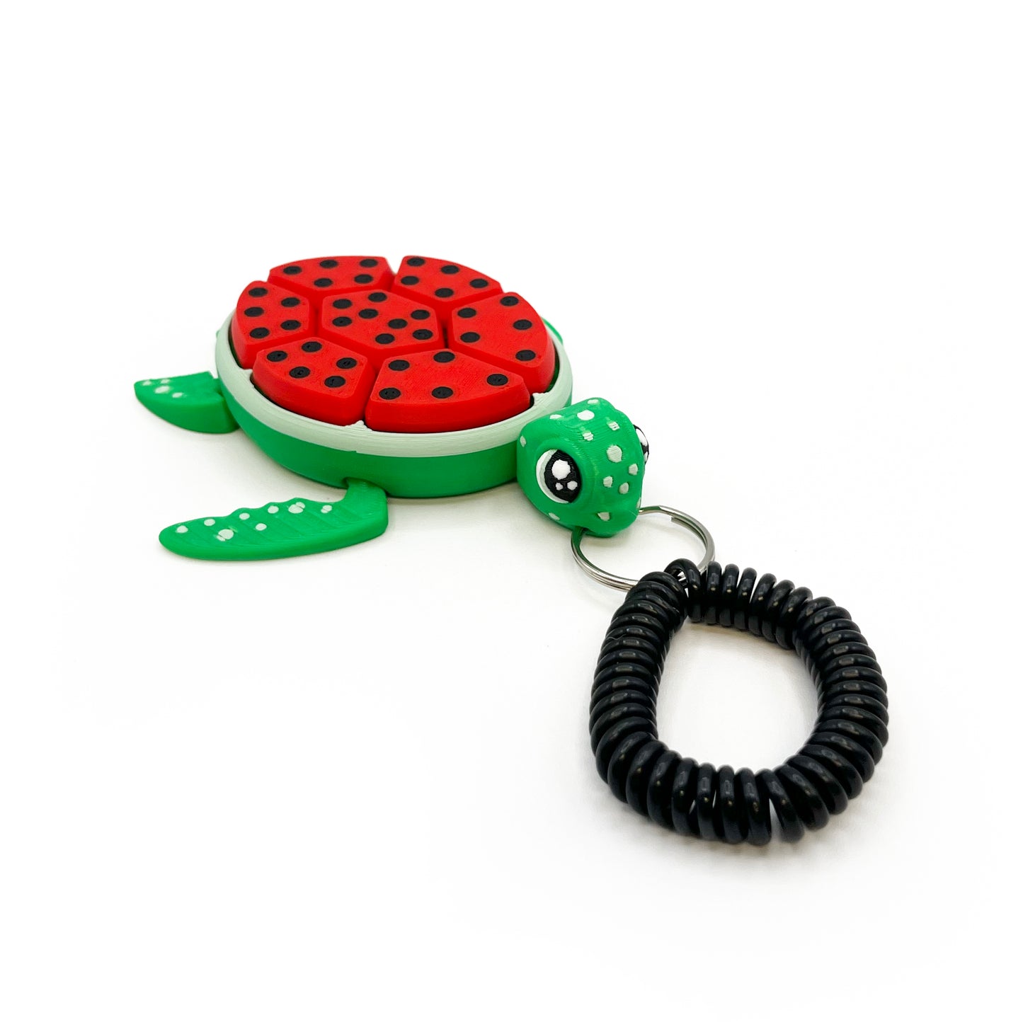 Turtle Fruit Clicker Keychain – 3D Printed Sensory Fidget Keychain | ADHD & Stress Relief Bag Charm