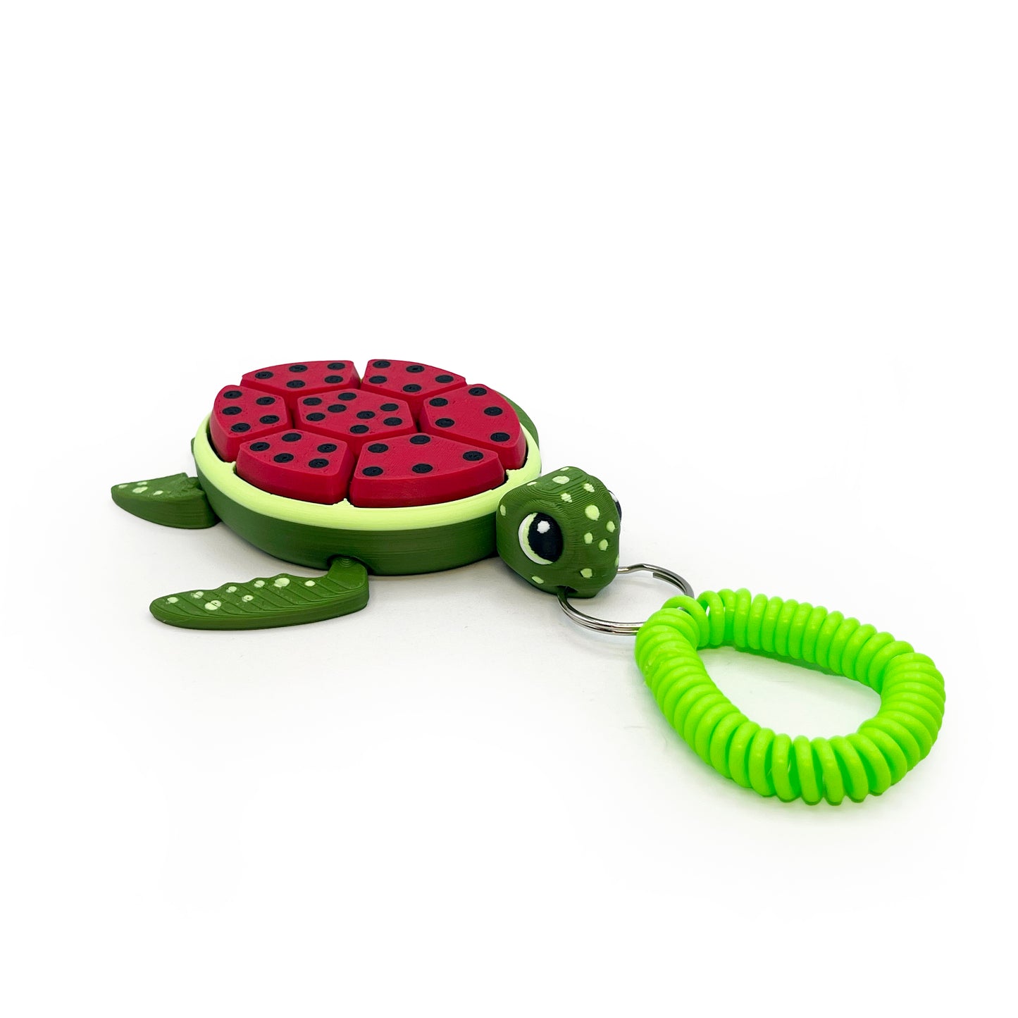 Turtle Fruit Clicker Keychain – 3D Printed Sensory Fidget Keychain | ADHD & Stress Relief Bag Charm