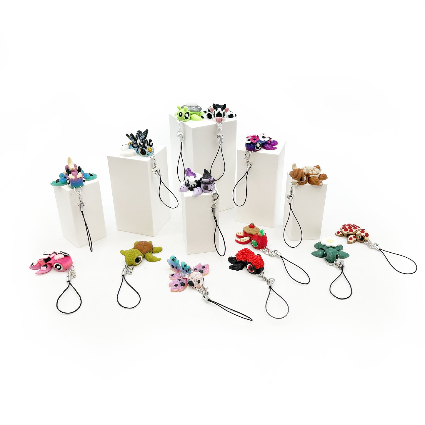 Turtles!! Phone Charms – 3D Printed Articulated Turtle Phone Charm | Cute Turtle Phone Accessory & Bag Charm