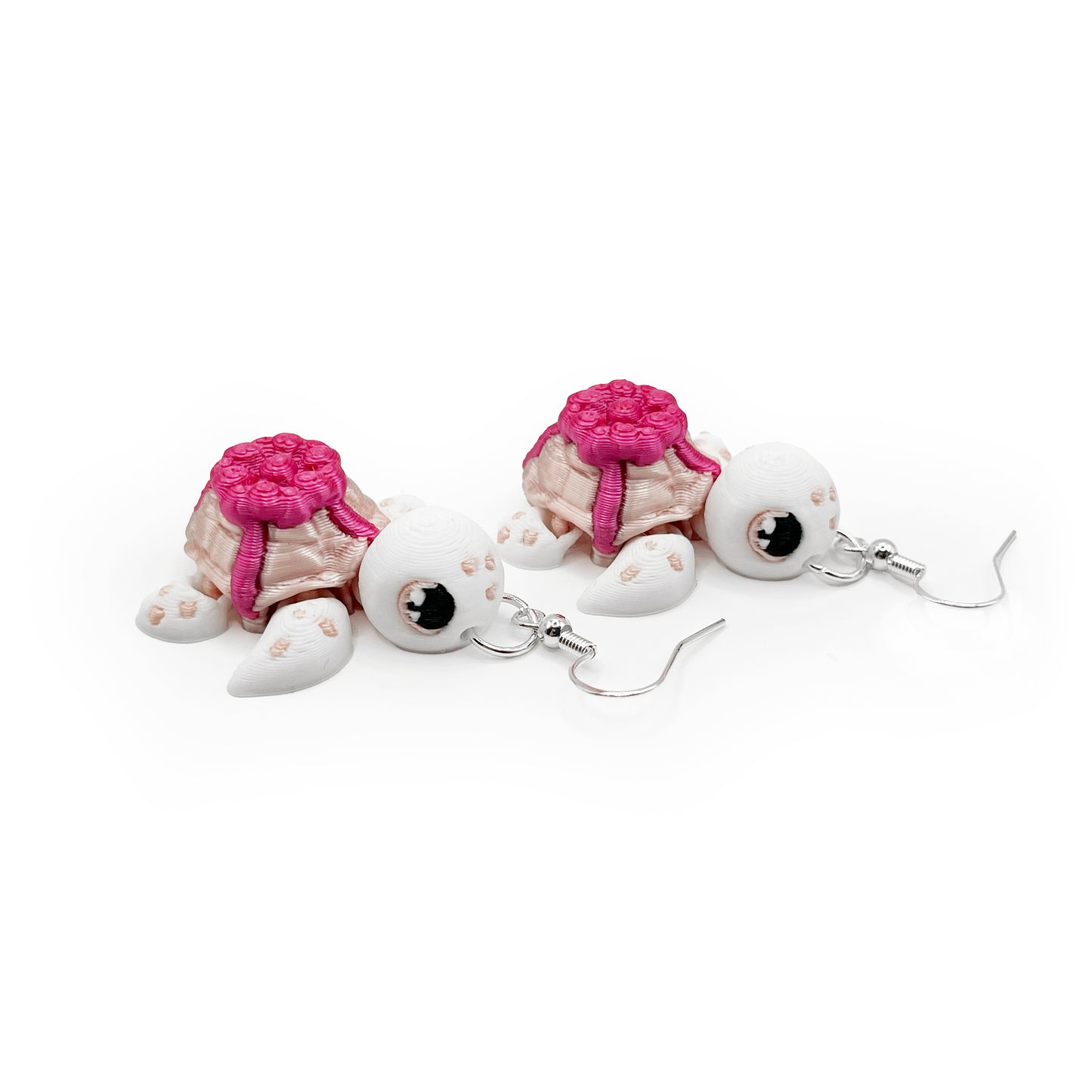 Turtles!! Earrings – 3D Printed Turtle Hook Earrings | Cute Hypoallergenic Earrings for Turtle Lovers