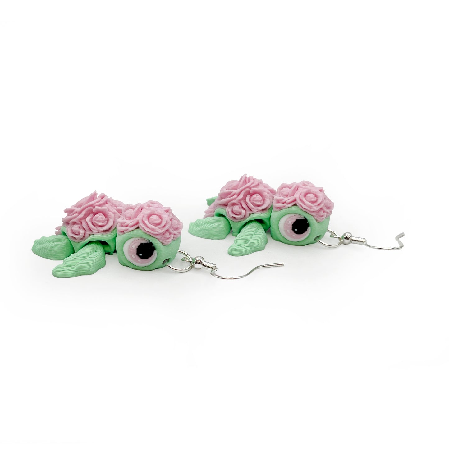 Turtles!! Earrings – 3D Printed Turtle Hook Earrings | Cute Hypoallergenic Earrings for Turtle Lovers