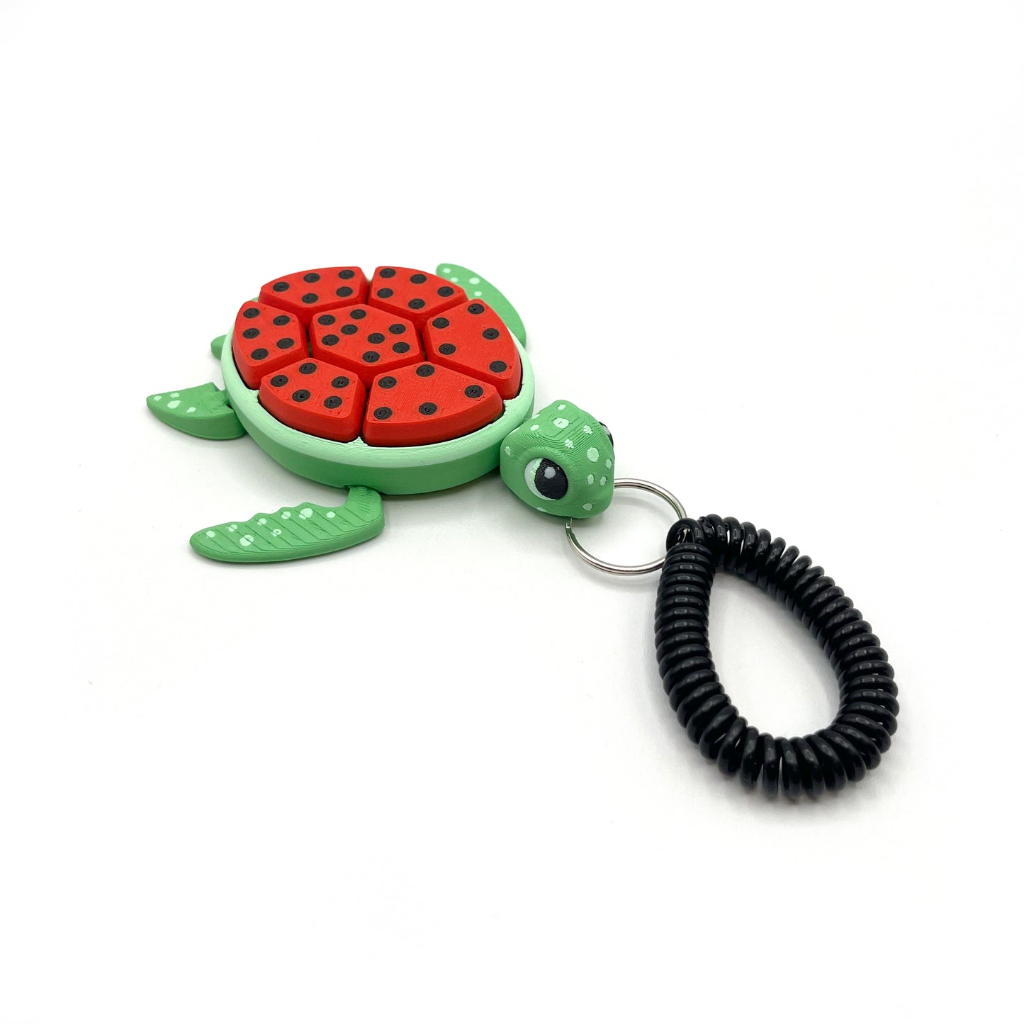 Turtle Fruit Clicker Keychain – 3D Printed Sensory Fidget Keychain | ADHD & Stress Relief Bag Charm