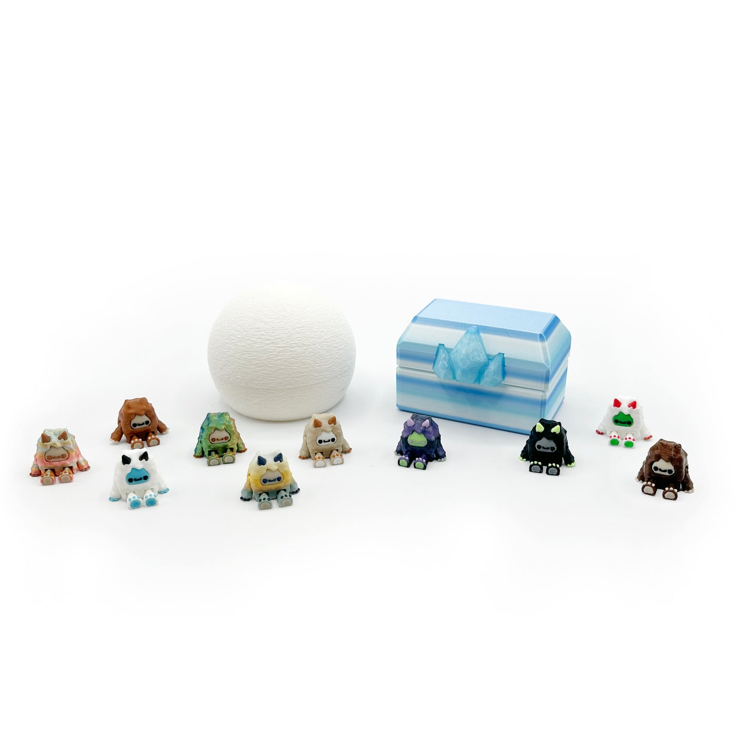 Frosty Footprints Micro Pack – Hand-Picked Flurryfoot & Bigfoot 3D Printed Micro Collectibles | Cryptid Mini Figures