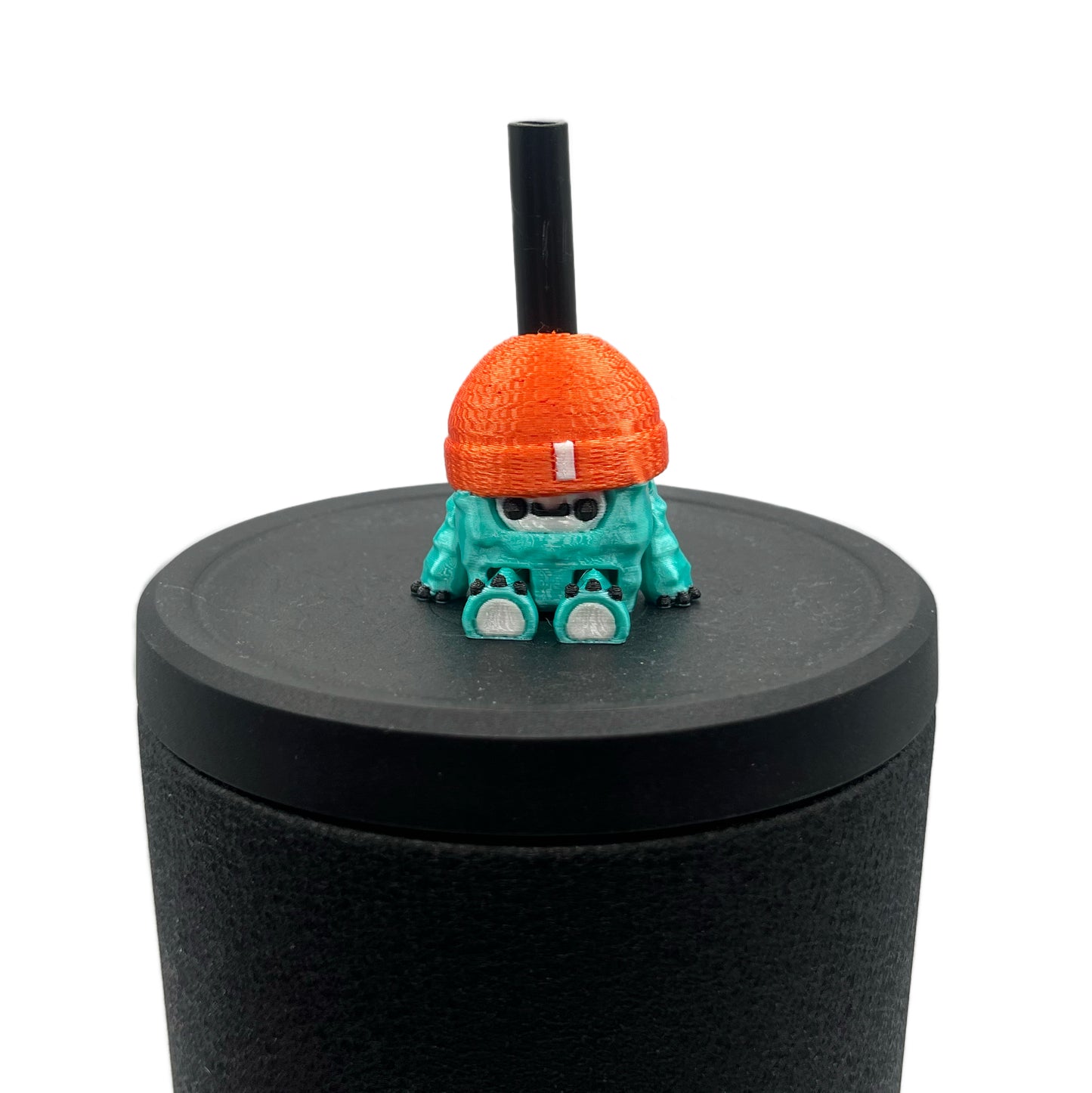 Flurryfoot & Bigfoot Sip Sidekicks – 3D Printed Cryptid Straw Toppers for Tumblers | Cute Straw Buddy Accessories