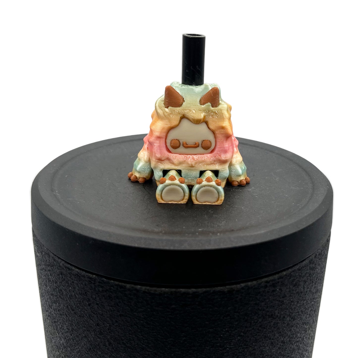 Flurryfoot & Bigfoot Sip Sidekicks – 3D Printed Cryptid Straw Toppers for Tumblers | Cute Straw Buddy Accessories