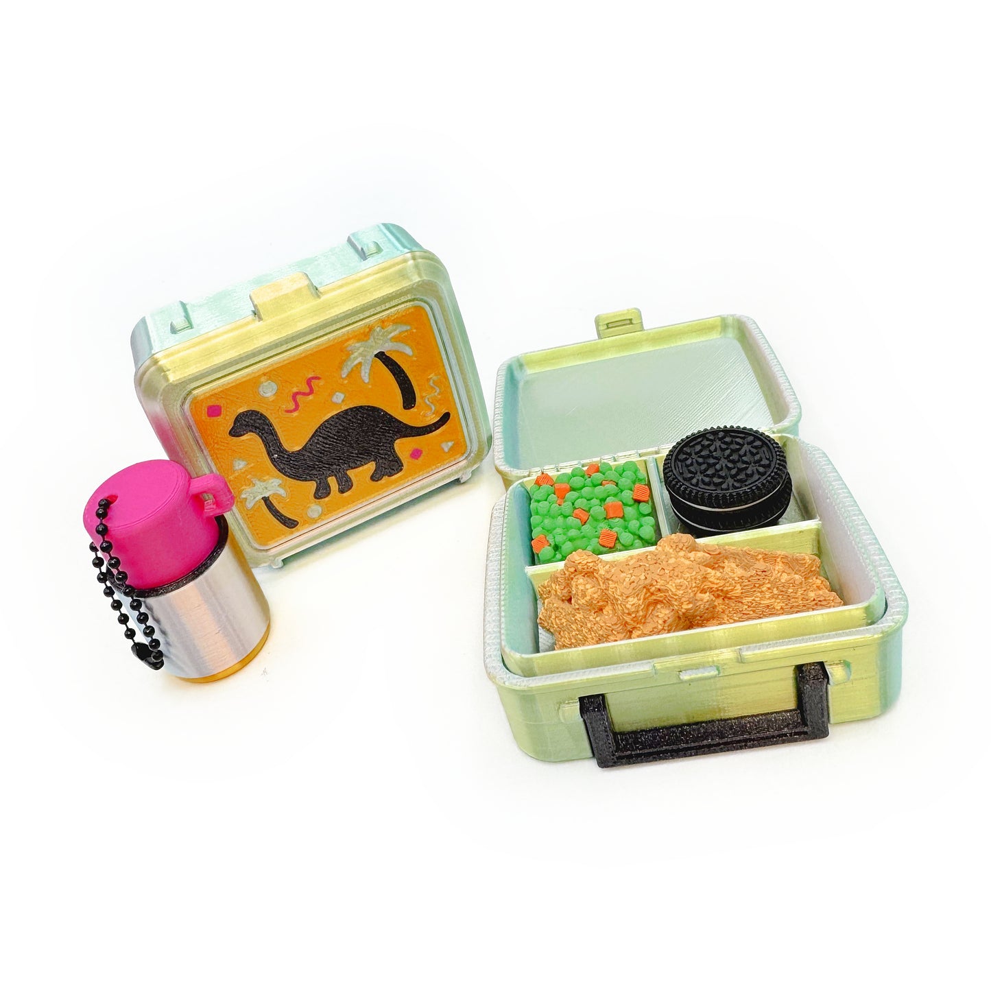 Retro Lunch Box & Arcade Fidget Clicker – Mini Nostalgic Lunchbox + Thermos Clicker Set | Throwback Fidget Toy