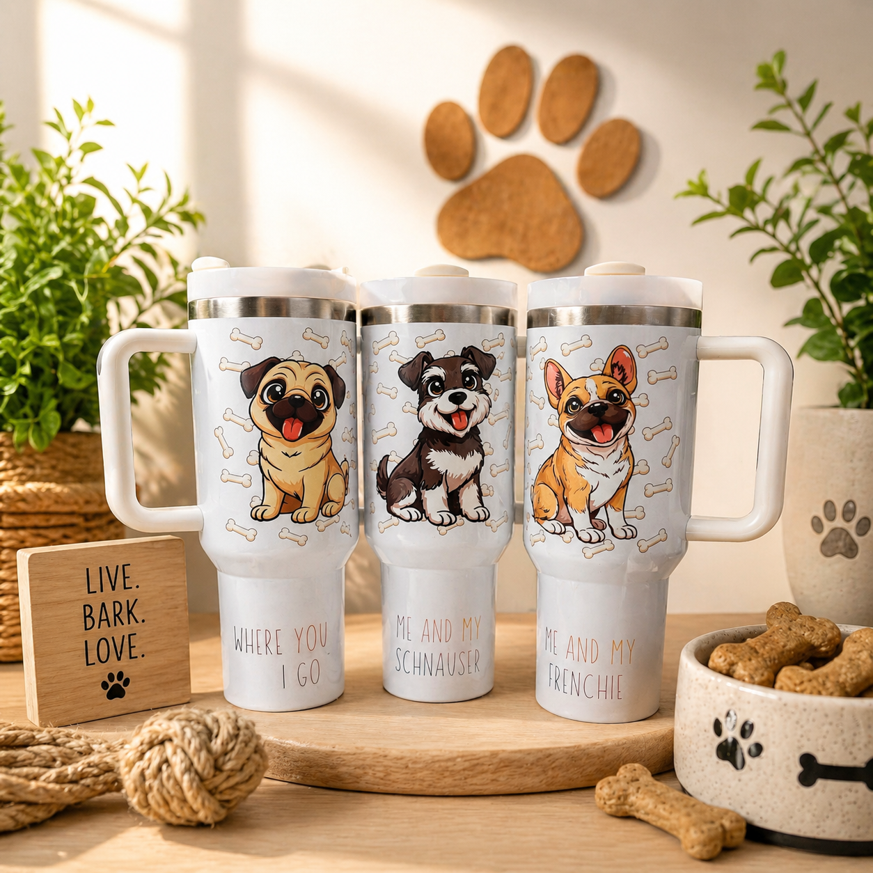 Me & My Paw Pal 40oz Tumbler – Art by Wendy Owens | Dog Mom Insulated Tumbler Gift